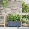 Image de Plantateurs de jardin avec système d irrigation d eau 2 pcs Gris clair