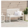 Image de Banc de jardin Blanc 120 cm HDPE 42006601