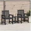 Image de Chaises de jardin 2 pcs Noir HDPE