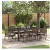 Image de Ensemble de salle à manger de jardin 9 pièces en poly rattan brun