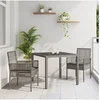 Image de Ensemble de salle à manger de jardin 3 pièces avec coussins gris en poly rotin