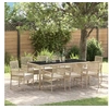 Image de Ensemble de salle à manger de jardin 9 pièces avec coussins beige en poly rattan