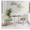 Image de Ensemble de salle à manger de jardin 3 pièces avec coussins Gris clair Poly Rattan 3334895
