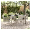 Image de Ensemble de salle à manger de jardin 5 pièces avec coussins gris clair en poly rotin 3334897