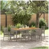 Image de Ensemble de jardin 7 pièces avec coussins gris en poly rotin