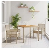 Image de Ensemble de salle à manger de jardin en 3 pièces avec coussins crème beige poly rotin