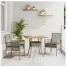 Image de Ensemble de Salle à Manger de Jardin 3 Pièces avec Coussins Gris Poly Rattan 3334937