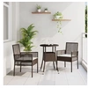 Image de Ensemble de Salle à Manger de Jardin 3 Pièces Marron Poly Rattan