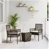 Image de Set de Bistro de Jardin 3 Pièces avec Coussins en Poly Rattan Marron 3334956