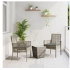 Image de Set de Bistro de Jardin 3 Pièces avec Coussins Gris en Poly Rattan