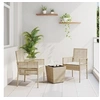 Image de Ensemble Bistro de Jardin 3 Pièces avec Coussins Beige en Poly Rattan 3334959
