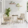 Image de Ensemble Bistro de Jardin 3 Pièces avec Coussins Beige en Poly Rattan 3334965