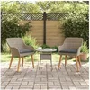 Image de chaises de jardin avec coussins 2 pcs Noir Poly Rattan