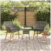 Image de Chaise de jardin Lot de 2 extérieur en rotin H. 82 cm