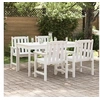 Image de Chaises de Jardin Ensemble de 4 Design à Lattes Blanches HDPE Mobilier de Jardin Confortable avec Accoudoirs Idéal 3335795