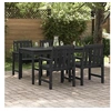 Image de Chaises de jardin 4 pcs Noir 65,5x55,5x88 cm HDPE, Chaises de jardin 2 pcs Noir HDPE