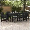 Image de Chaises de salle à manger jardin 6 pcs noires 65,5x55,5x88 cm HDPE, Chaises de salle à manger jardin 2 pcs noires HDPE