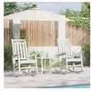 Image de Ensemble de Chaises Berçantes de Jardin 2 Pièces HDPE Blanches Chaises d'Extérieur Avec Design Rustique 3335810