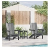 Image de Chaises Adirondack pliables 2 pcs Gris clair 74,5x80,5x90 cm HDPE, Chaise Adirondack pliable Gris clair 74,5x80,5x90 cm HDPE