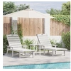 Image de Chaises longues 2 pcs blanches 162x53x98.5 cm HDPE