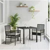 Image de Chaises de jardin 2 pcs avec coussins Noir Poly Rattan
