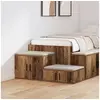 Image de Armoire de rangement en bois vieilli 118x41x40 cm en aggloméré