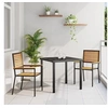 Image de Lot de 2 chaise en rotin empilable non pliable exterieur noir