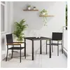 Image de Chaises de Jardin Empilables avec Coussins - Set de 2 Pièces en Rattan Poly Noir 42006825
