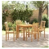Image de Lot de 4 chaise GENERIQUE exterieur empilable non pliable en teck H. 94 cm