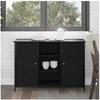 Image de Buffet Chêne Noir 100x35x70 cm Bois d ingénierie et Acier