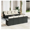 Image de Ensemble de canapés de jardin 9 pièces avec coussins en poly rattan noir 3345287