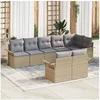 Image de Salon de jardin rotin beige 8 pieces 8 personnes
