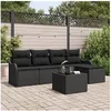 Image de Set de canapés de jardin 6 pièces avec coussins Beige Rotin Poly 3345673