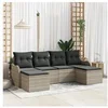 Image de Ensemble de Canapé de Jardin 6 pièces avec Coussins Gris Clair Rotin synthétique, Canapé de Jardin 2 places vidaXL 3345812