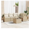 Image de Set de Canapés de Jardin en 6 pièces avec Coussins Marron Poly Rattan