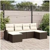 Image de Salon de jardin rotin marron 6 pieces 6 personnes