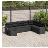 Image de Ensemble de canapé de jardin 8 pièces avec coussins noir en rotin synthétique 3346163