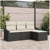 Image de Salon de jardin modulable rotin noir 4 pieces