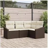 Image de Salon de jardin modulable rotin marron 4 pieces 3 personnes