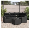 Image de Ensemble de 5 Canapés de Jardin avec Coussins Beige en Poly Rattan