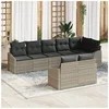 Image de Ensemble de canapé de jardin 8 pièces avec coussins gris clair en poly rattan