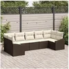 Image de Salon de jardin rotin marron 7 pieces 7 personnes