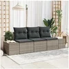 Image de Salon de jardin rotin 3 personnes gris 3 pieces