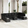 Image de Ensemble de Canapé de Jardin de 11 Pièces avec Coussins Beige Poly Rattan 3347253