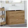 Image de Meuble sous lavabo en chêne artisanal 78x37x59 cm en bois reconstitué