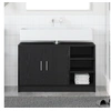 Image de Cabinet de Lavabo Chêne Noir 90x29x55 cm Bois d Ingénierie