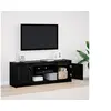 Image de Meuble TV avec LED en Chêne Noir 139,5x34x50 cm Bois d Ingénierie