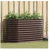Image de Jardinière en bois brun 160x80x81 cm en acier galva