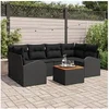 Image de Ensembles canapes. fauteuils et tables de jardin rotin noir 7 pieces