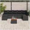 Image de Ensembles canapes. fauteuils et tables de jardin rotin noir 8 pieces